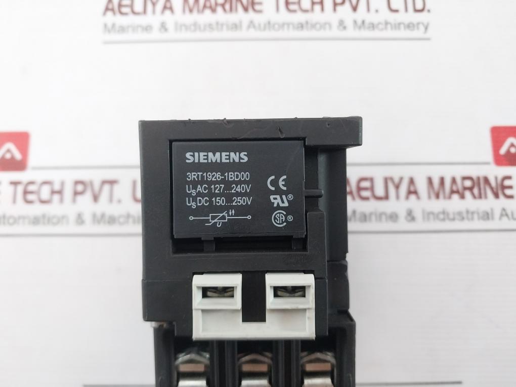 Siemens 3Rt1034-1Al20 Power Contactor 3Rt1926-1Bd00 45A 600Vac 230V 50/60Hz