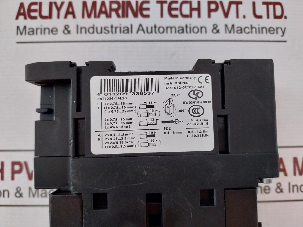 Siemens 3Rt1034-1Al20 Sirius 3-pole Power Contactor 32A 15Kw/400V 230V Ac