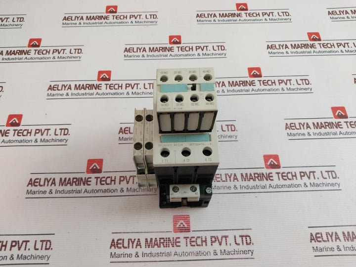 Siemens 3Rt1034-1An10 Power Contactor With Auxiliary Switch Block 3Rh1921-1Ha22