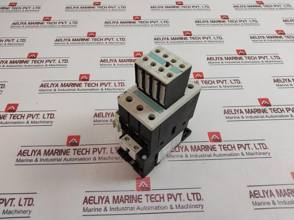 Siemens 3Rt1034-1An10 Power Contactor With Auxiliary Switch Block 3Rh1921-1Ha22