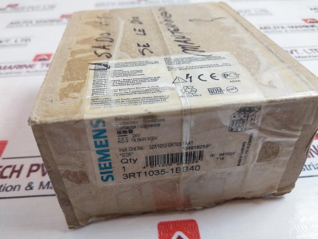 Siemens 3Rt1035-1Bb40 Contactor 10006-sp-e 276, 690V 60A