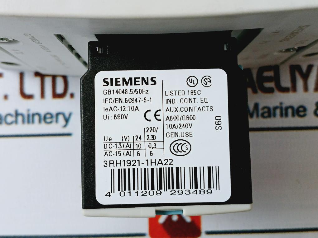 Siemens 3Rt1044-1Al24 Sirius Power Contactor 50/60Hz