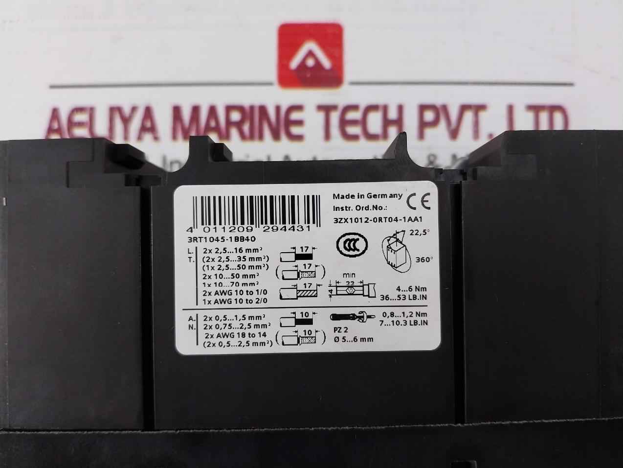 Siemens 3Rt1045-1B..0 Sirius Power Contactor Dc 24V 10Ka At 600V