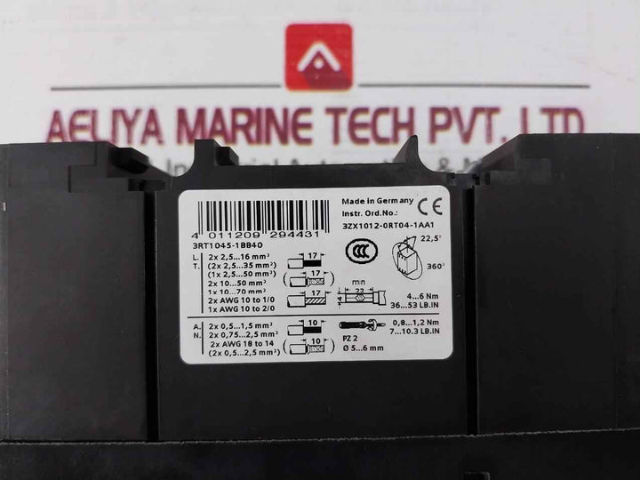 Siemens 3Rt1045-1B..0 Sirius Power Contactor Dc 24V 10Ka At 600V