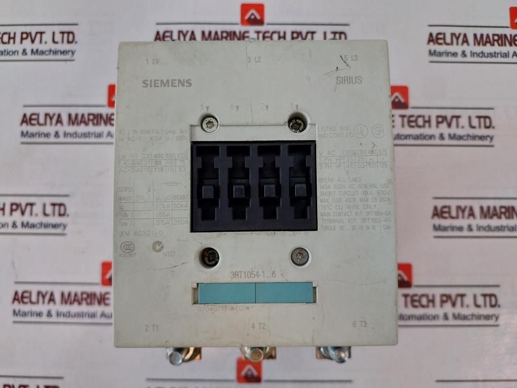 Siemens 3Rt1054-1Ap36 Contactor 140A 600V