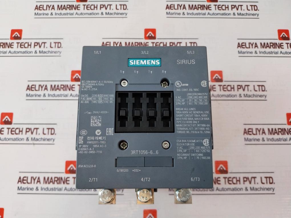 Siemens 3Rt1056-6Ap36 Contactor 3P 380V 50/60 Hz