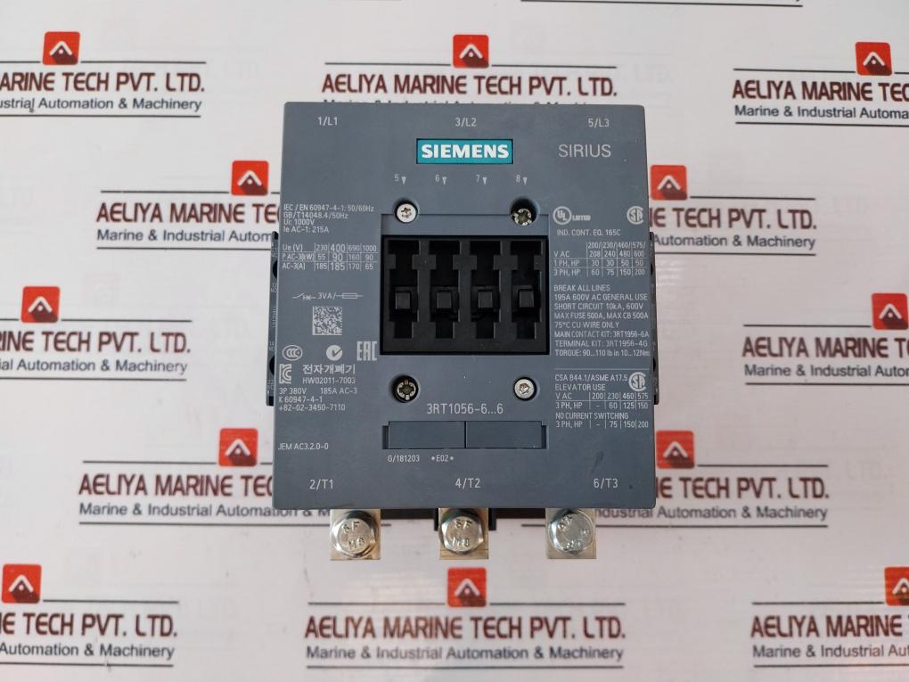 Siemens 3Rt1056-6Ap36 Contactor 3P 380V 50/60 Hz