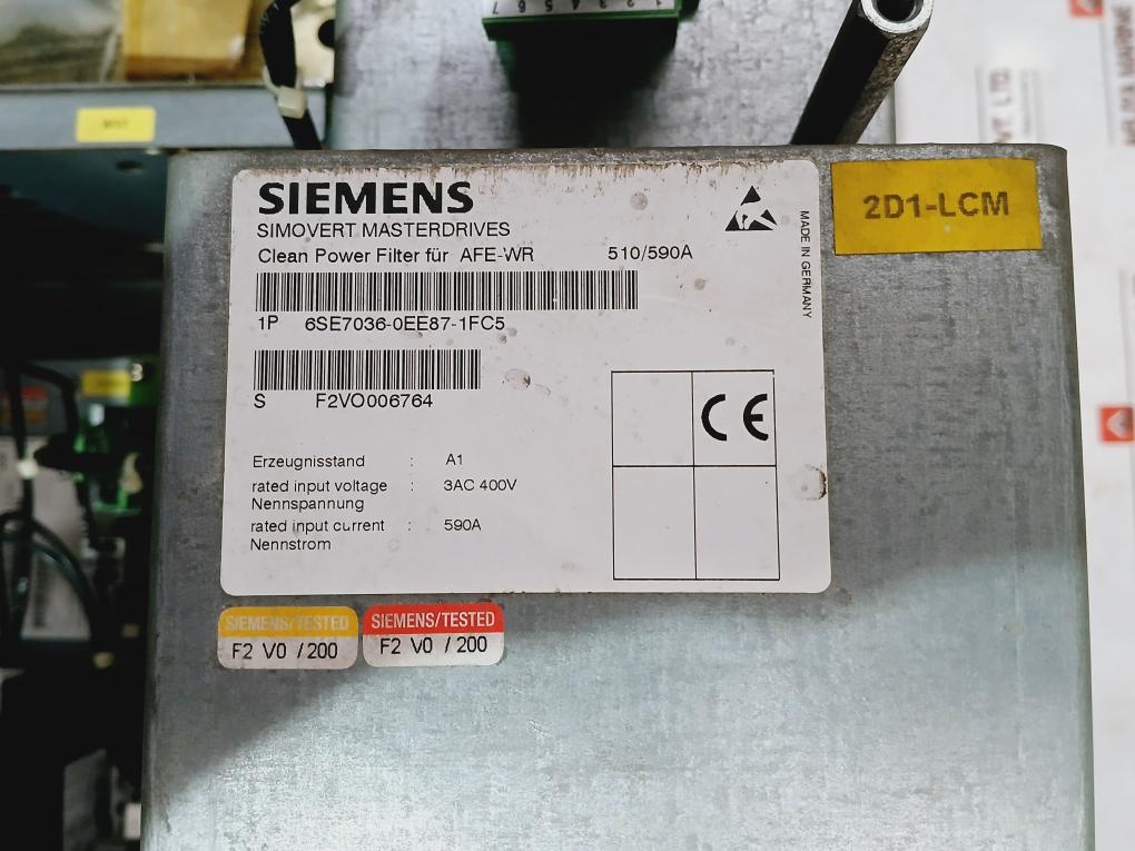 Siemens 3Rt1476-6...6 Clean Power Filter 1P 6Se7090-0Xx84-1Ga1 S F2Vo004647