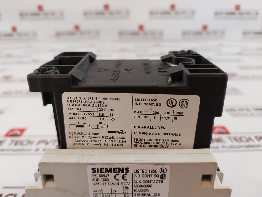 Siemens 3Rt1526-1B..0 Contactor 10A 500V 50/60Hz