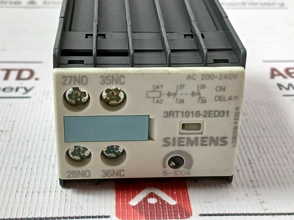 Siemens 3Rt1916-2Ed31 Solid-state Time-delay Relay Ac 200-240V Iec 255 Vde 0660