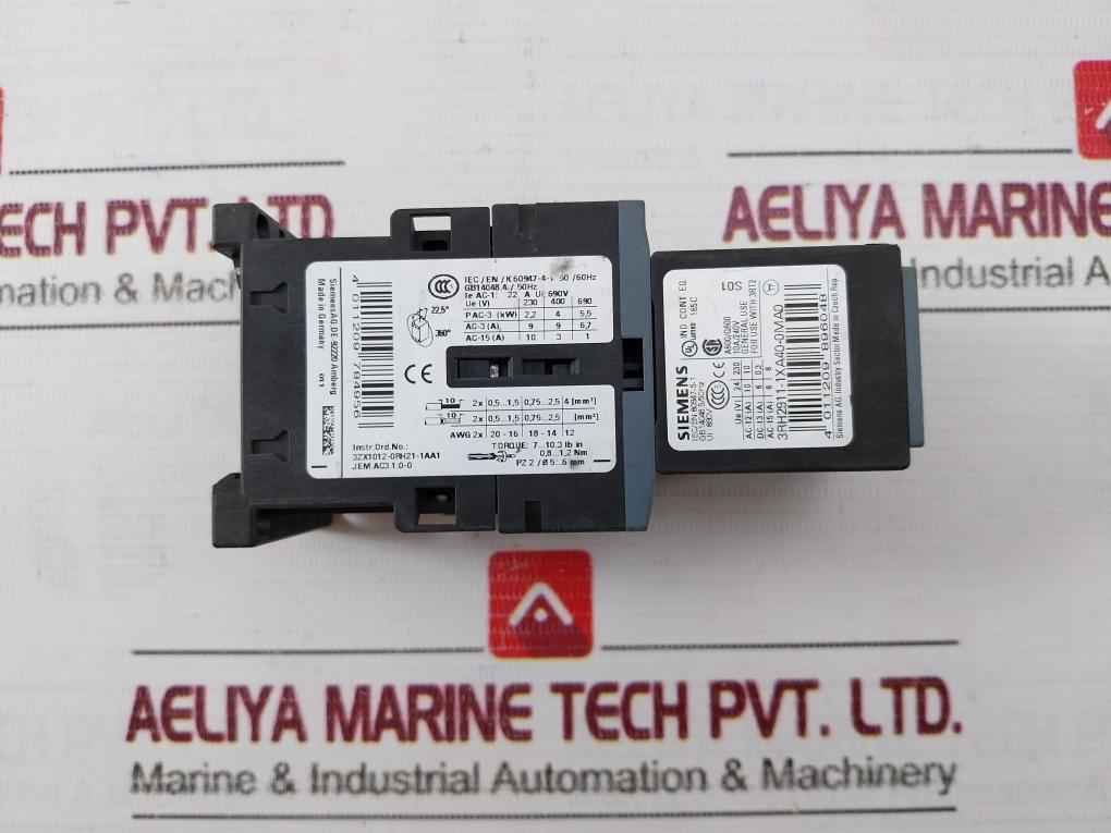 Siemens 3Rt2016-1Bb42 Contactor 12V-250V 24V A600/Q600 50/60Hz