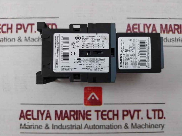 Siemens 3Rt2016-1Bb42 Power Contactor 10A 75°C