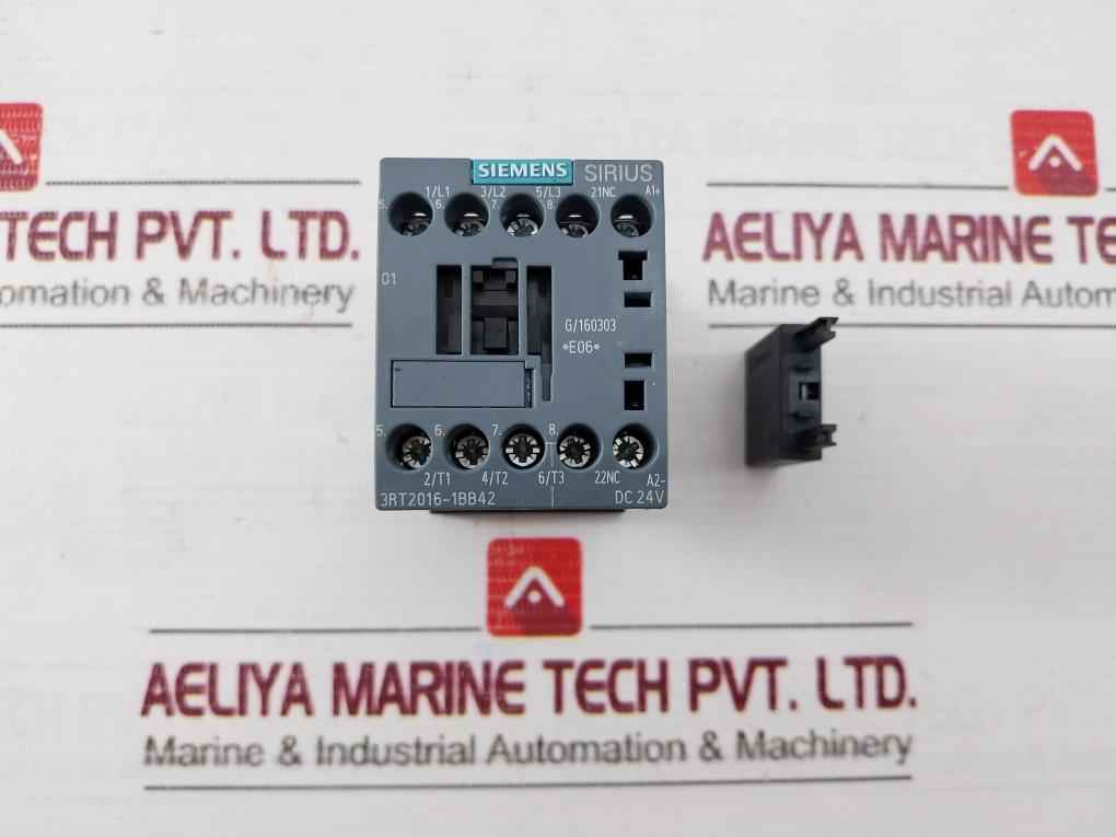 Siemens 3Rt2016-1Bb42 Power Contactor 50/60Hz 20A 600V