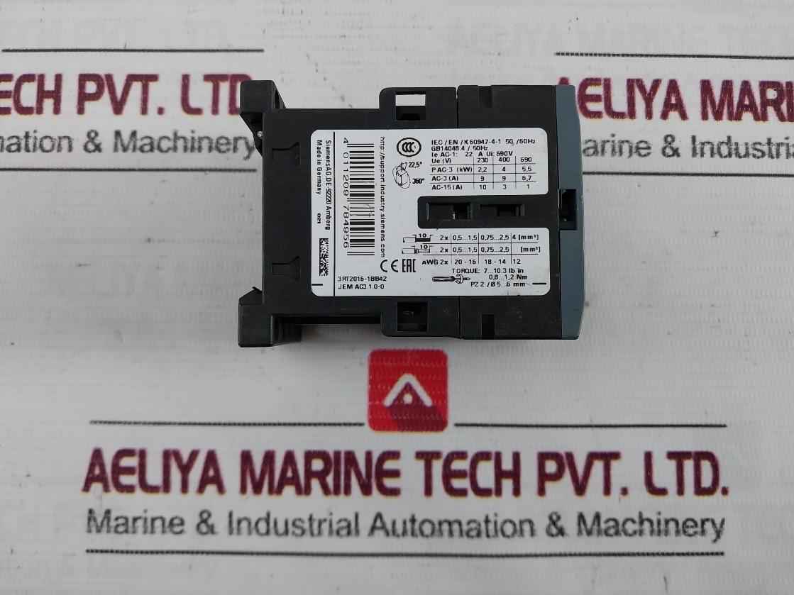 Siemens 3Rt2016-1Bb42 Power Contactor 690V Dc 24V A600/Q600