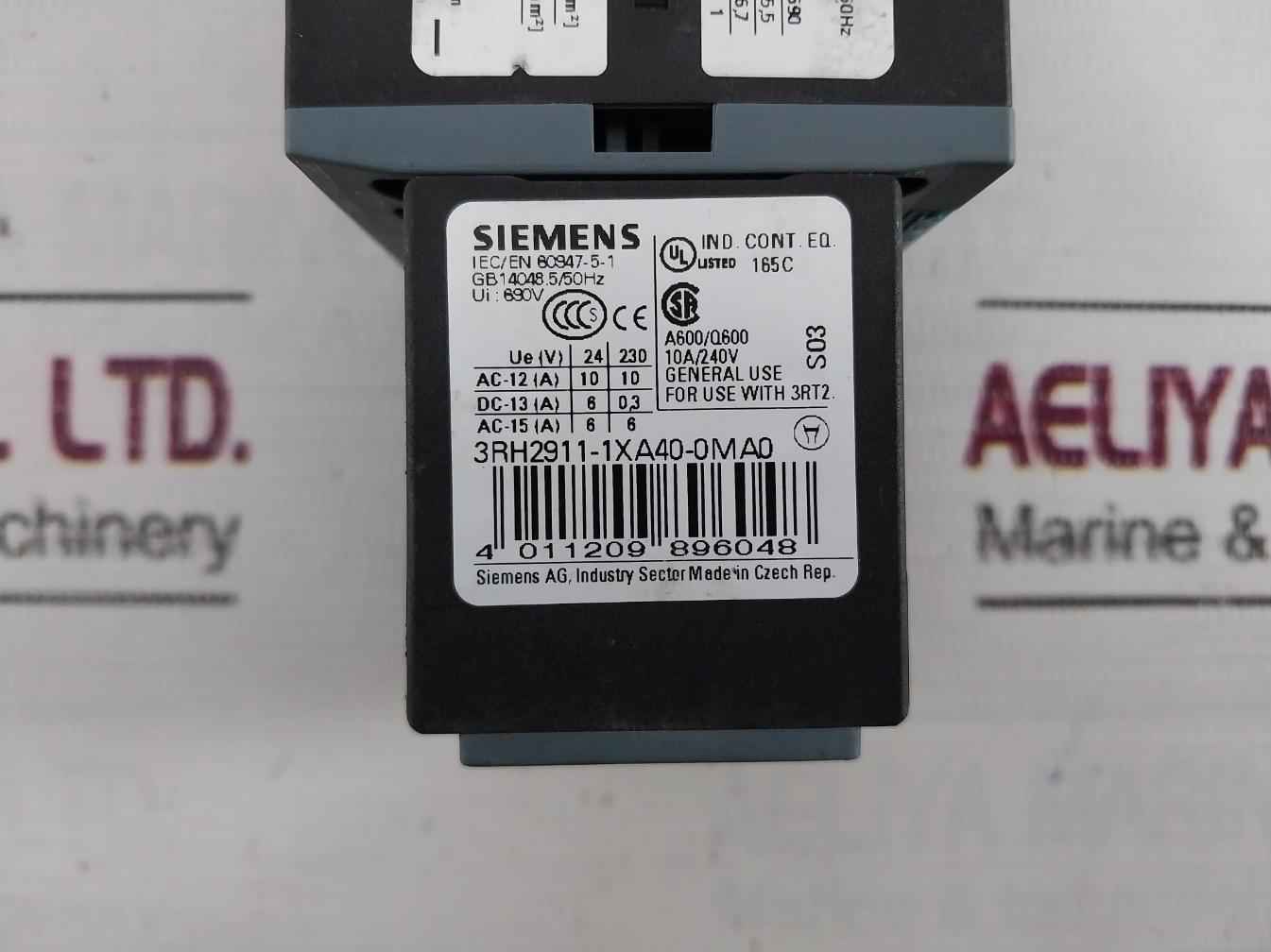 Siemens 3Rt2016-1Bb42 Power Contactor Dc 24V 22A 690V