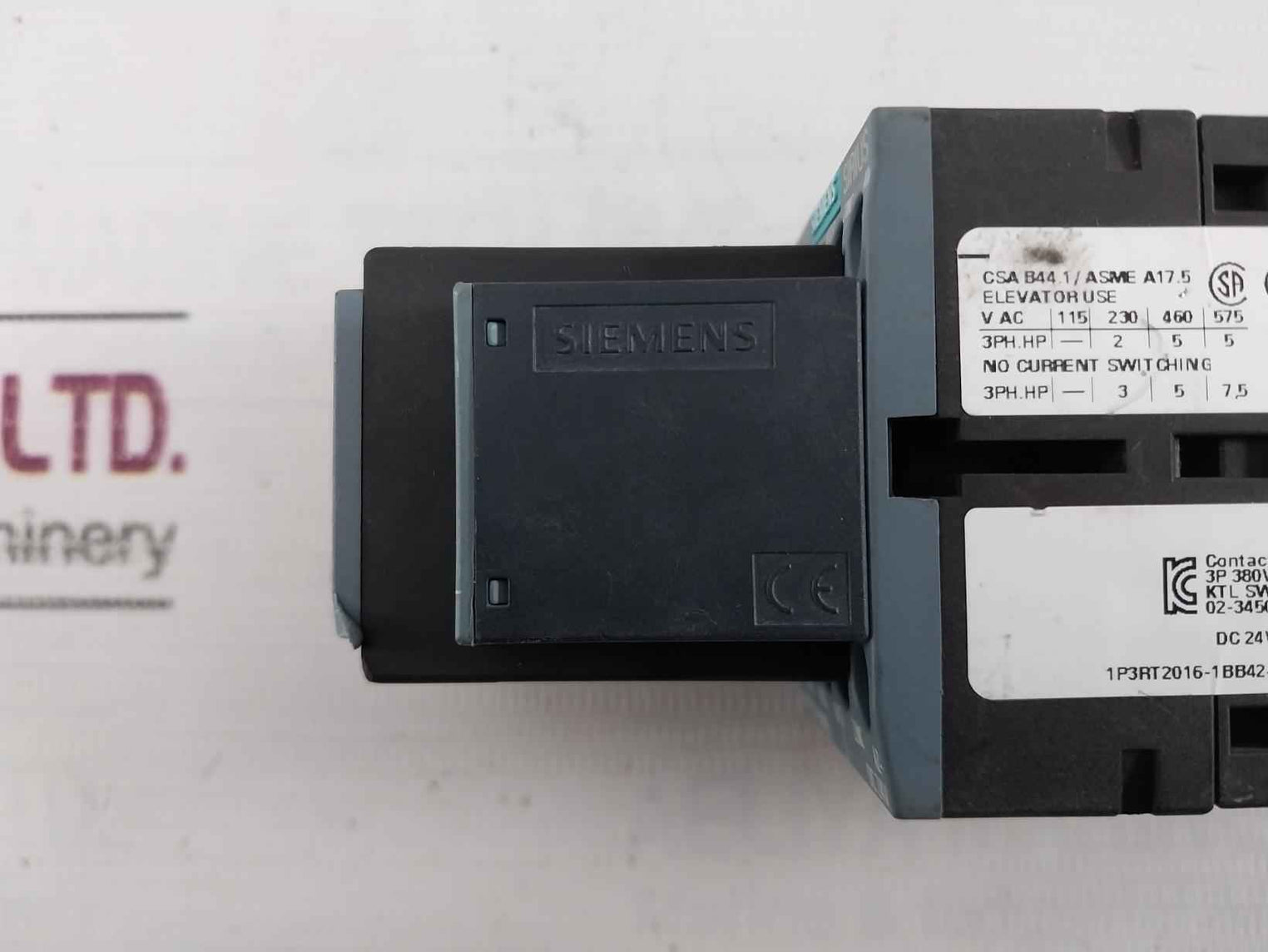 Siemens 3Rt2016-1Bb42 Power Contactor Dc 24V 22A 690V