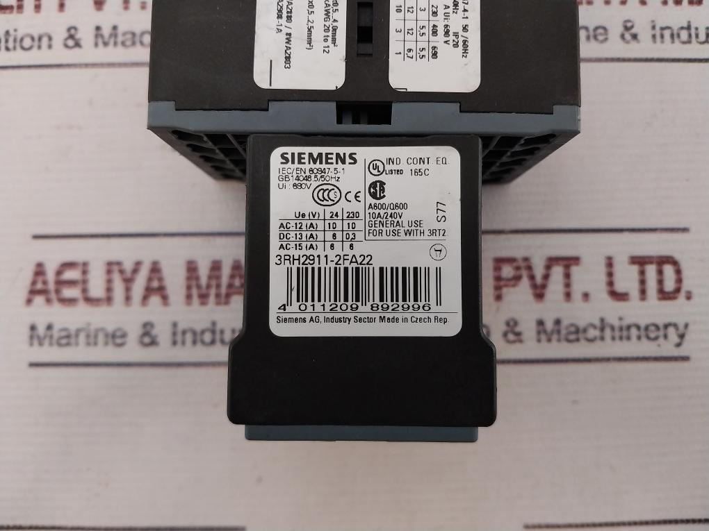 Siemens 3Rt2017-2Bb42, 3Rh2911-2Fa22 Contactor W/ Surge Arrestor 3Rt2916-1Dg00