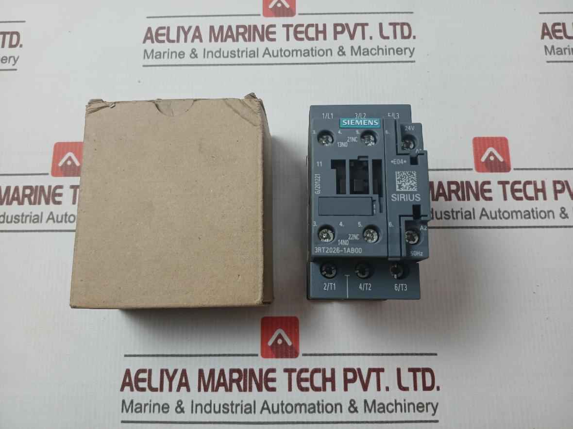 Siemens 3Rt2026-1Ab00 Sirius 3 Pole Power Contactor 24 Vac 25A 11W