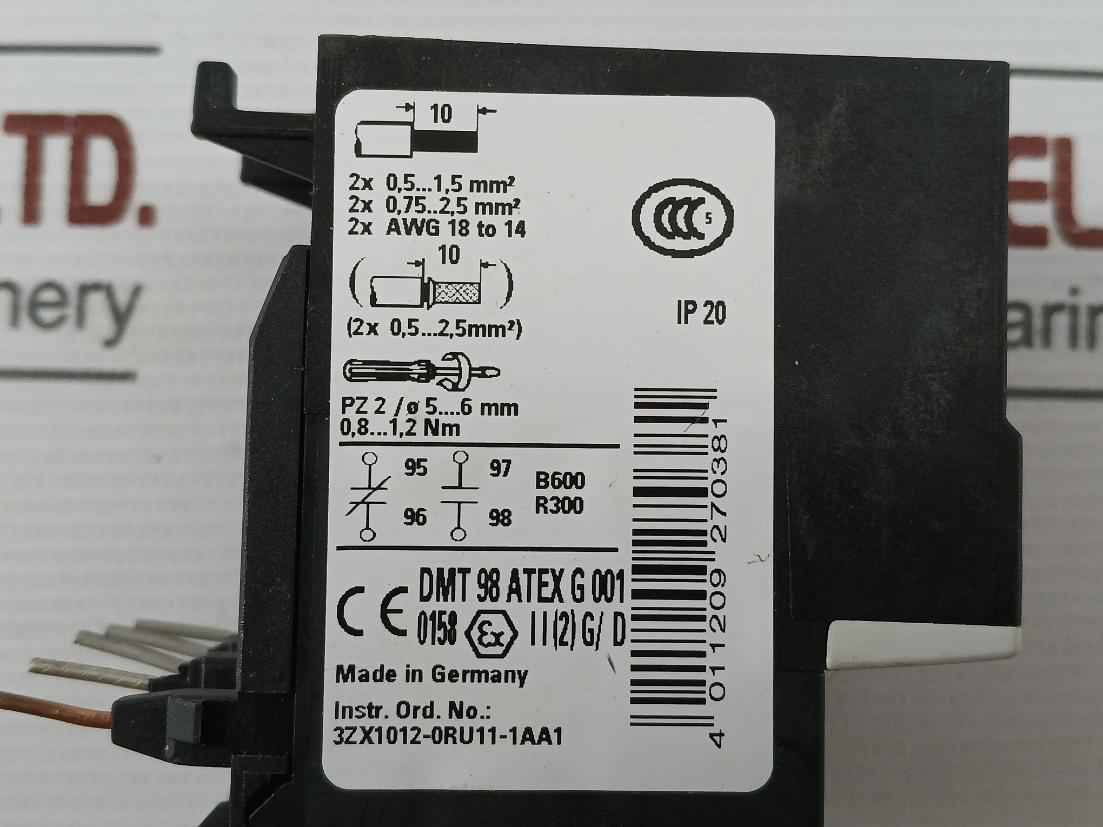 Siemens 3Ru1116-1Eb0 Thermal Overload Relay