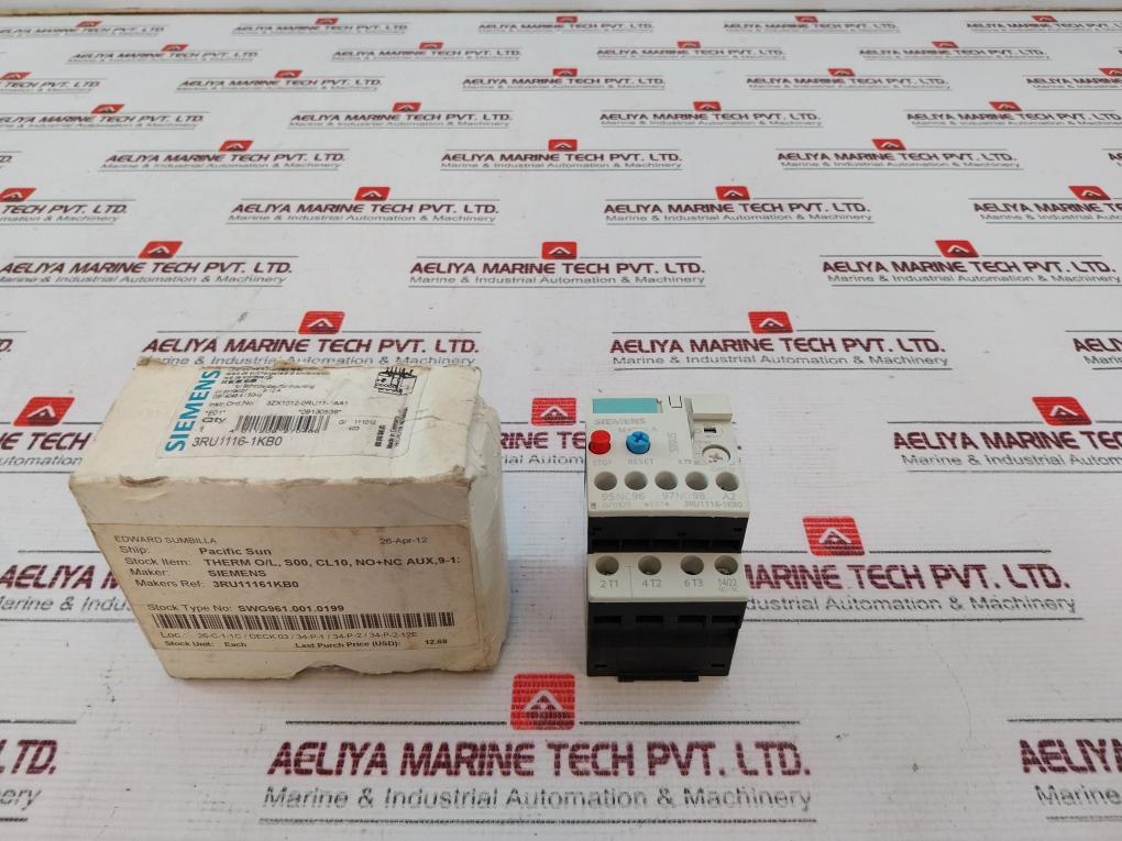 Siemens 3Ru1116-1Kb0 Thermal Overload Relay Ip20