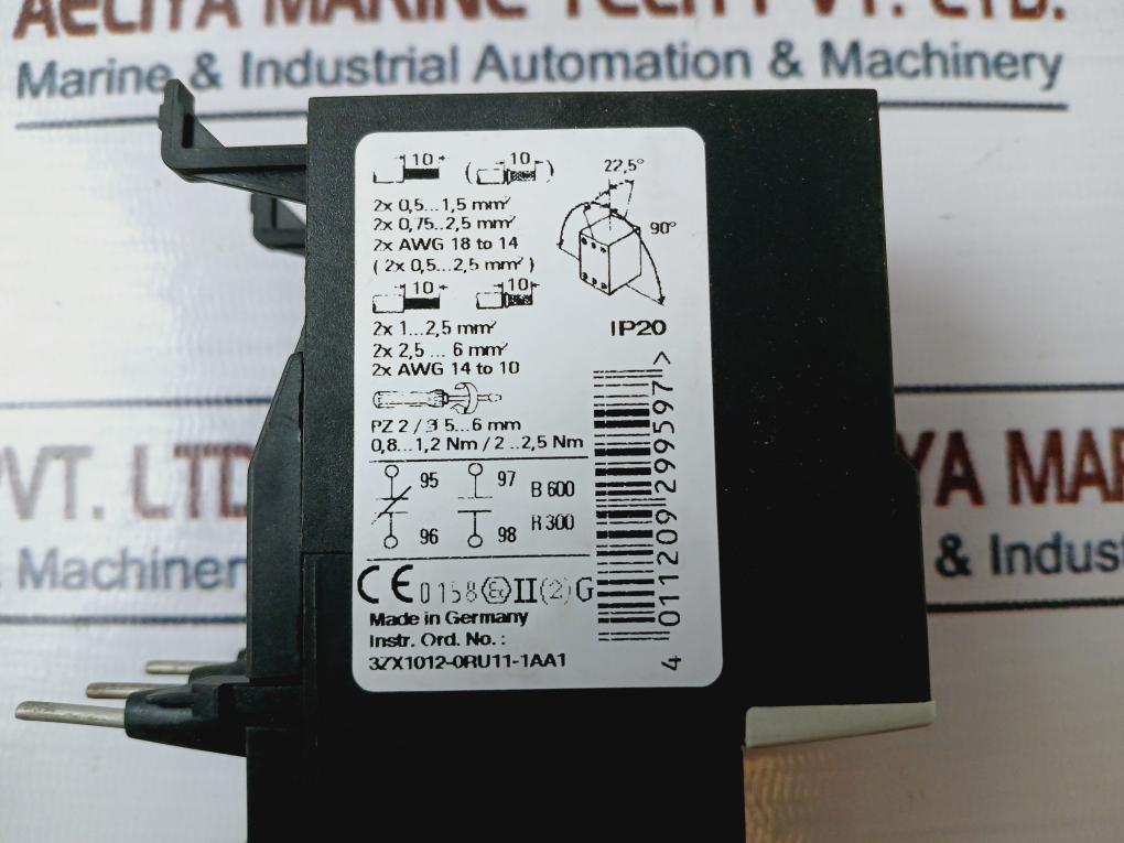 Siemens 3Ru1126-4Ab0 Thermal Overload Relay 3Zx1012-0Ru11-1Aa1