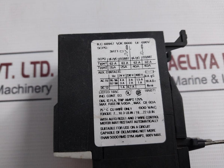 Siemens 3Ru1126-4Ab0 Thermal Overload Relay 690V 110-160A