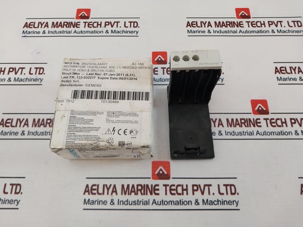 Siemens 3RU1916-3AA01 Screw Terminal Auxiliary Circuit For Overload Relay