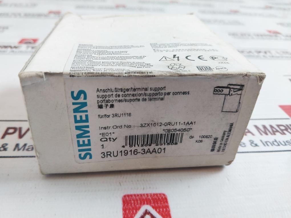 Siemens 3Ru1916-3Aa01 Screw Terminal Block For Overload Relay