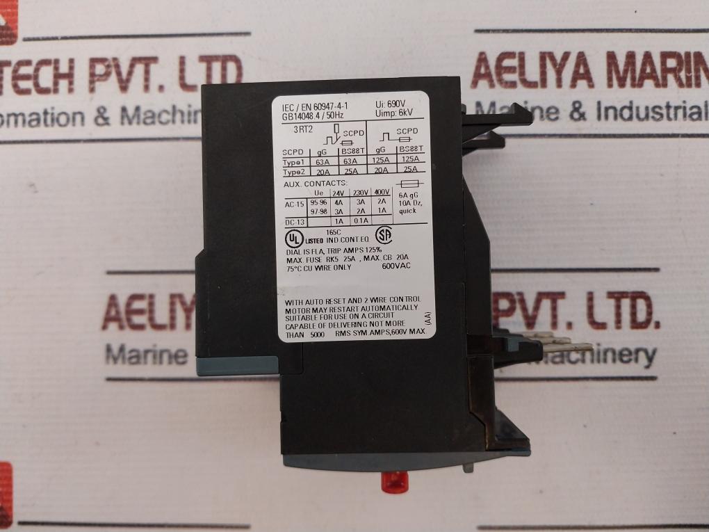 Siemens 3Ru2126-1Gb0 Overload Relay 690V 2A