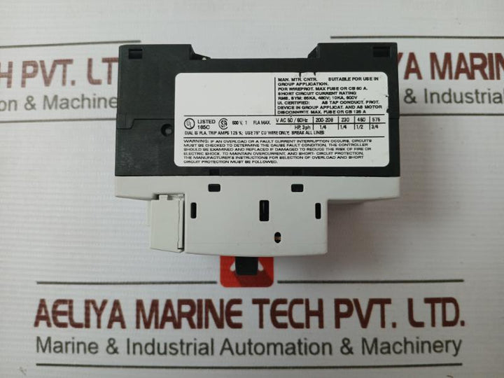 Siemens 3Rv1011-0Ja10 Circuit Breaker 50/60Hz Iec/En 60947-4-1 3Rv1901-1D