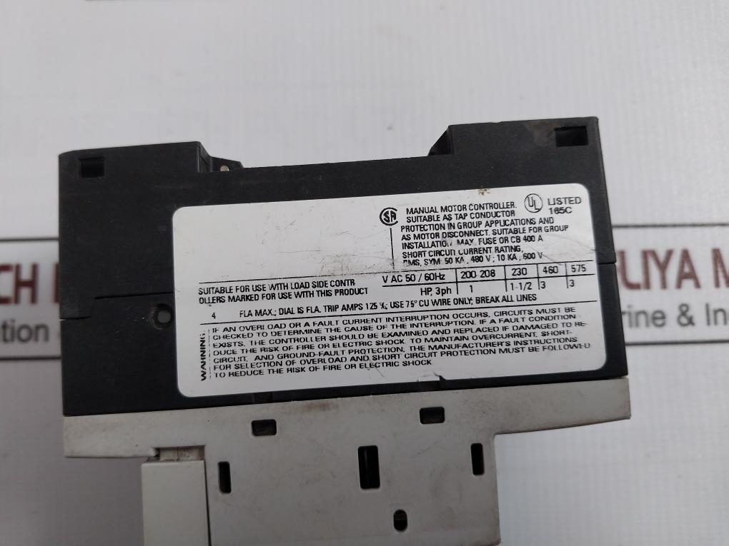 Siemens 3Rv1011-1Ea10 Motor Protection Circuit Breaker 3Rv1901-1A 10A/Ui 690V