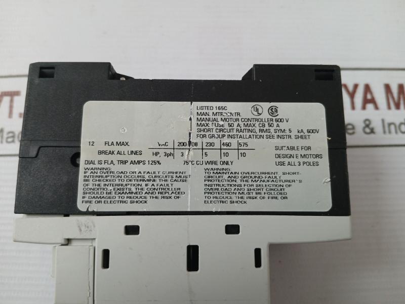 Siemens 3Rv1011-1Ka10 Circuit Breaker 50/60Hz Nq991014 Iec 60947 G/991110