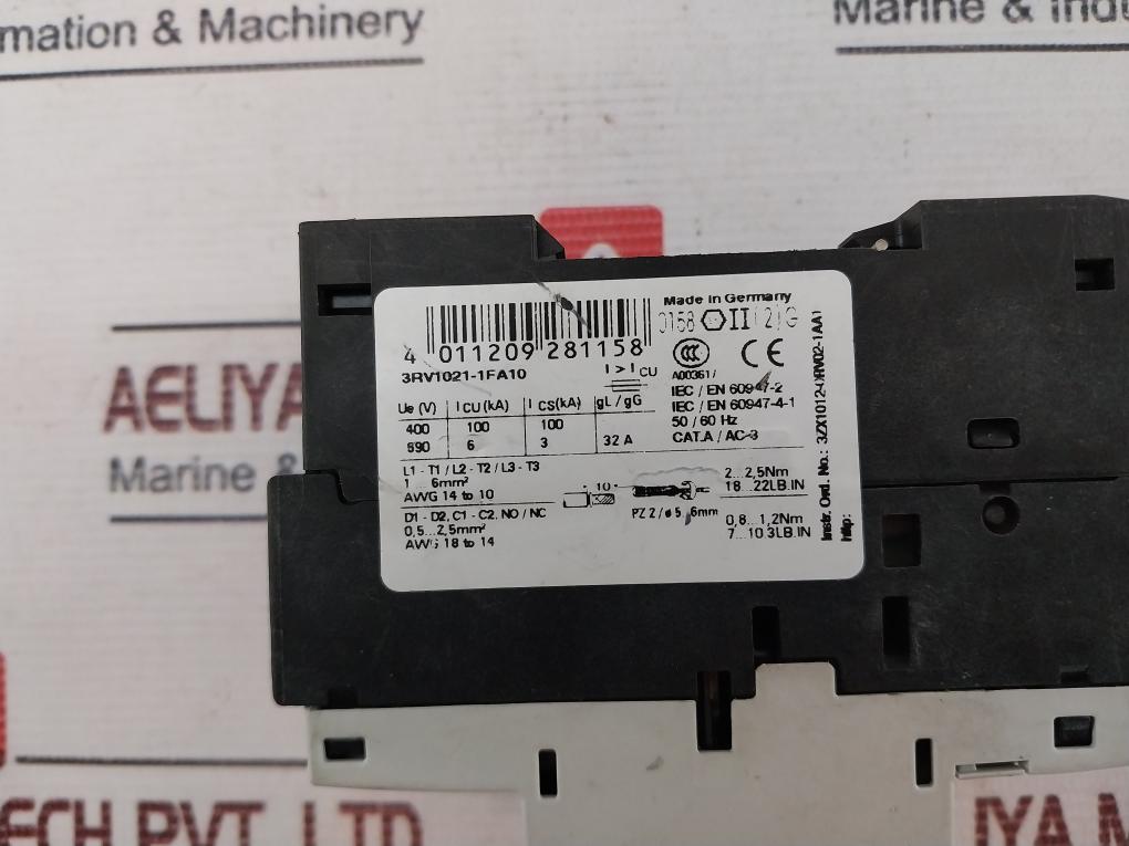 Siemens 3Rv1021-1Fa10 Circuit Breaker