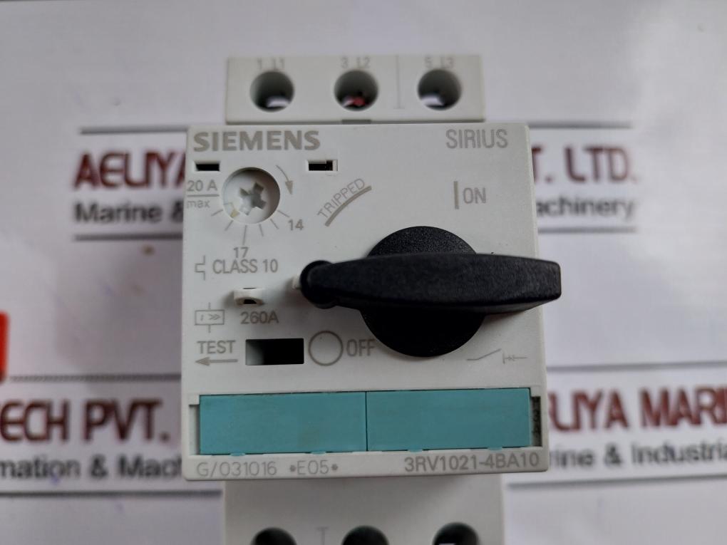 Siemens 3Rv1021-4Ba10 Circuit Breaker Size S0 For Motor Protection G/031016