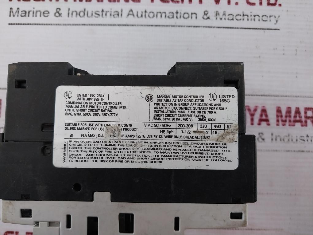 Siemens 3Rv1021-4Ba15 Sirius Circuit Breaker 14–20A 50/60Hz 3Rv1901-1E A003617