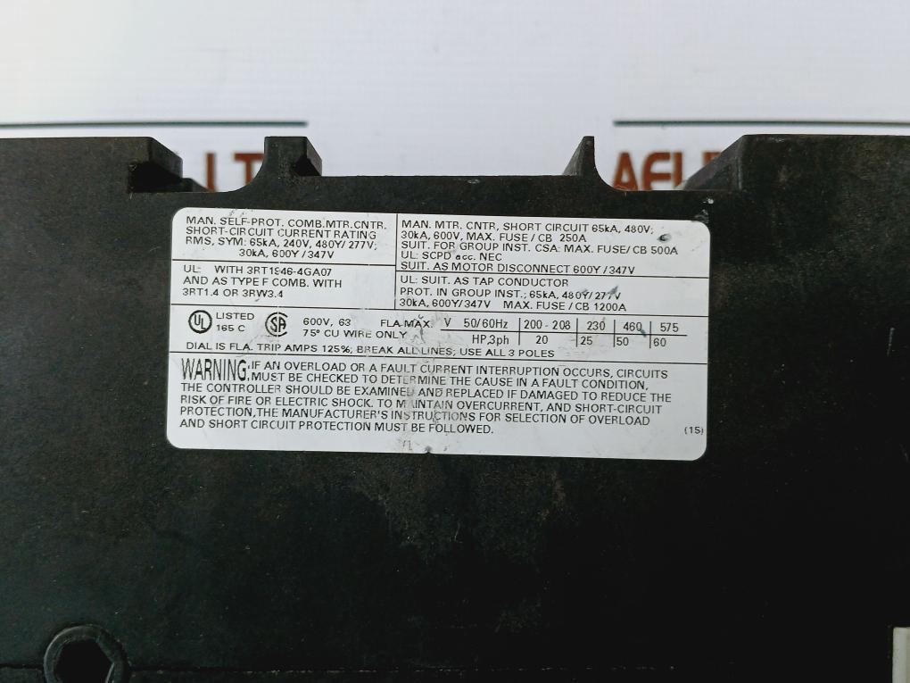 Siemens 3Rv1041-4Ja10 Circuit Breaker For Motor G/130917, 45-63A