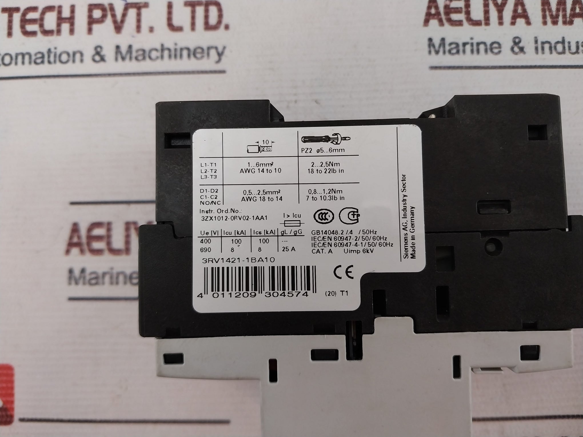 Siemens 3Rv1421-1Ba10 Circuit Breaker