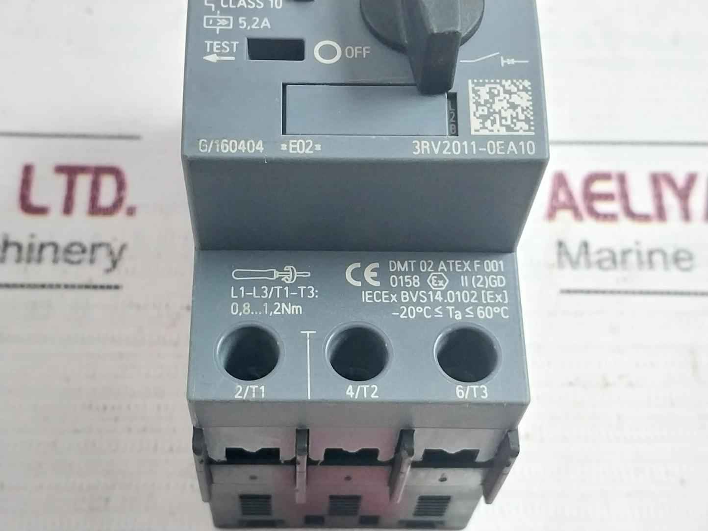 Siemens 3Rv2011-0Ea10 Sirius Circuit Breaker Iec/En/K 60947-4-1/50/60Hz