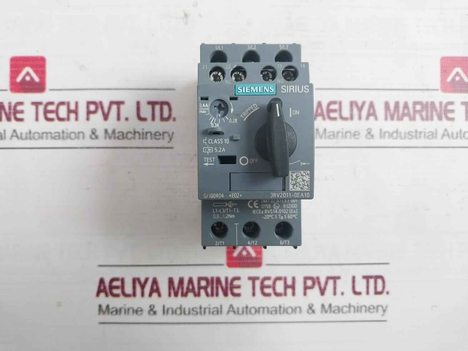 Siemens 3Rv2011-0Ea10 Sirius Circuit Breaker Iec/En/K 60947-4-1/50/60Hz