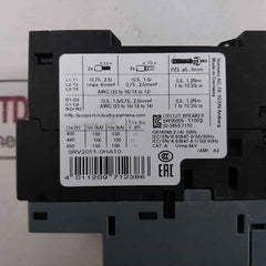 Siemens 3Rv2011-0Ha10 Circuit Breaker 50/60Hz 6Kv -20C Ta 60C