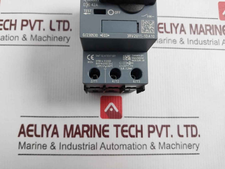 Siemens 3Rv2011-1Da10 Sirius Motor Protection Circuit Breaker 600V 50/60 Hz