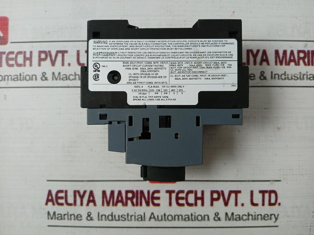Siemens 3Rv2011-1Ea10 Circuit Breaker -20C Ta 60C 2,8-4A Max 50/60Hz