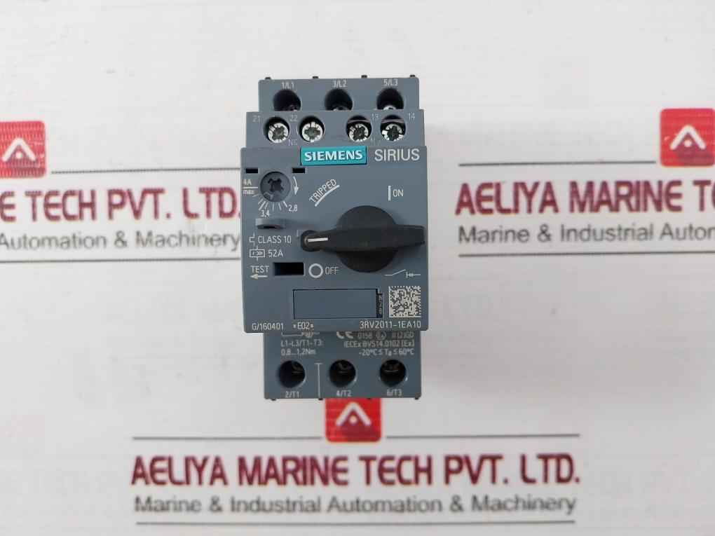 Siemens 3Rv2011-1Ea10 Circuit Breaker 6Kv -20C Ta 60C Class 10