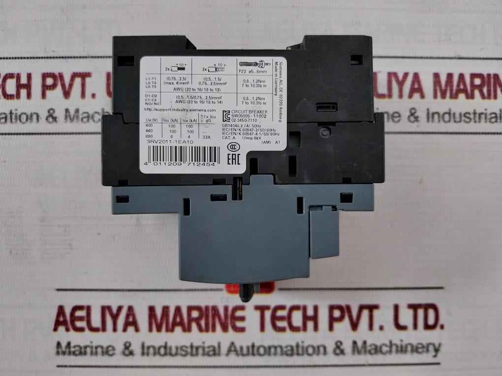 Siemens 3Rv2011-1Ea10 Circuit Breaker 6Kv -20C Ta 60C Class 10