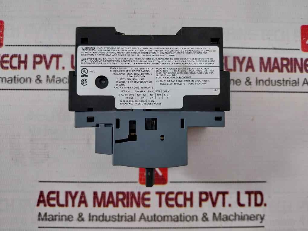 Siemens 3Rv2011-1Ea10 Circuit Breaker 6Kv -20C Ta 60C Class 10