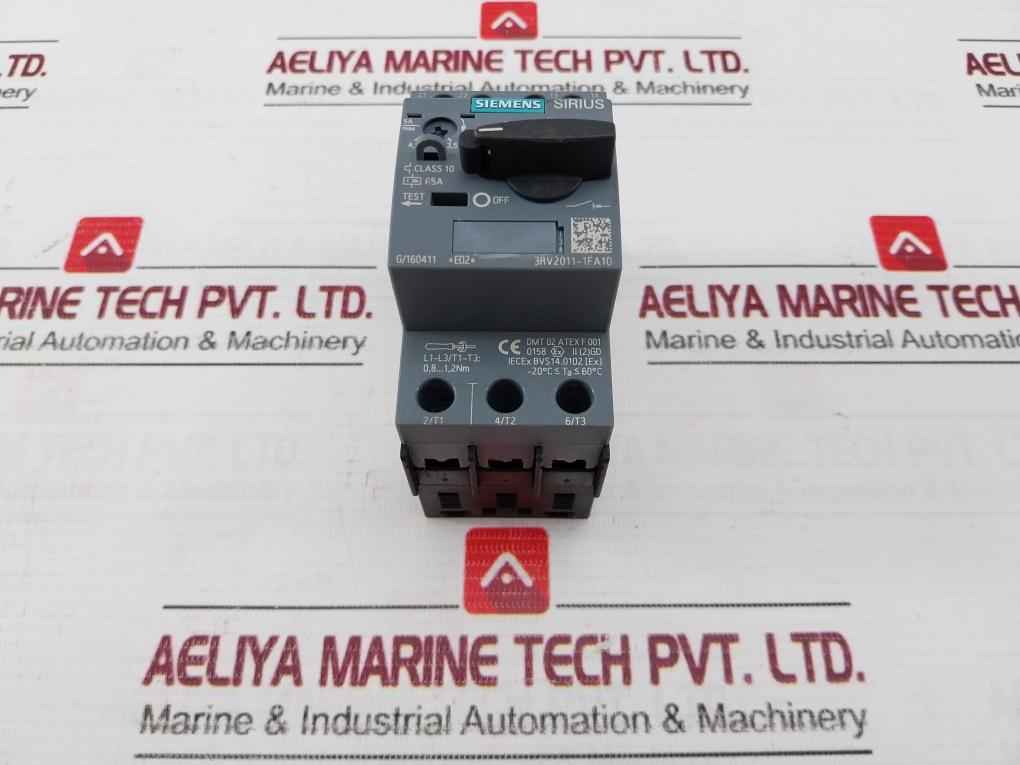 Siemens 3Rv2011-1Fa10 Circuit Breaker -20C Ta 60C 50/60Hz