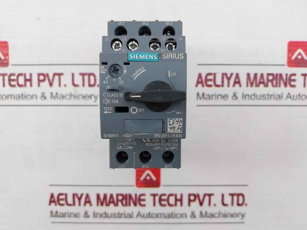 Siemens 3Rv2011-1Fa10 Circuit Breaker -20C Ta 60C 50/60Hz
