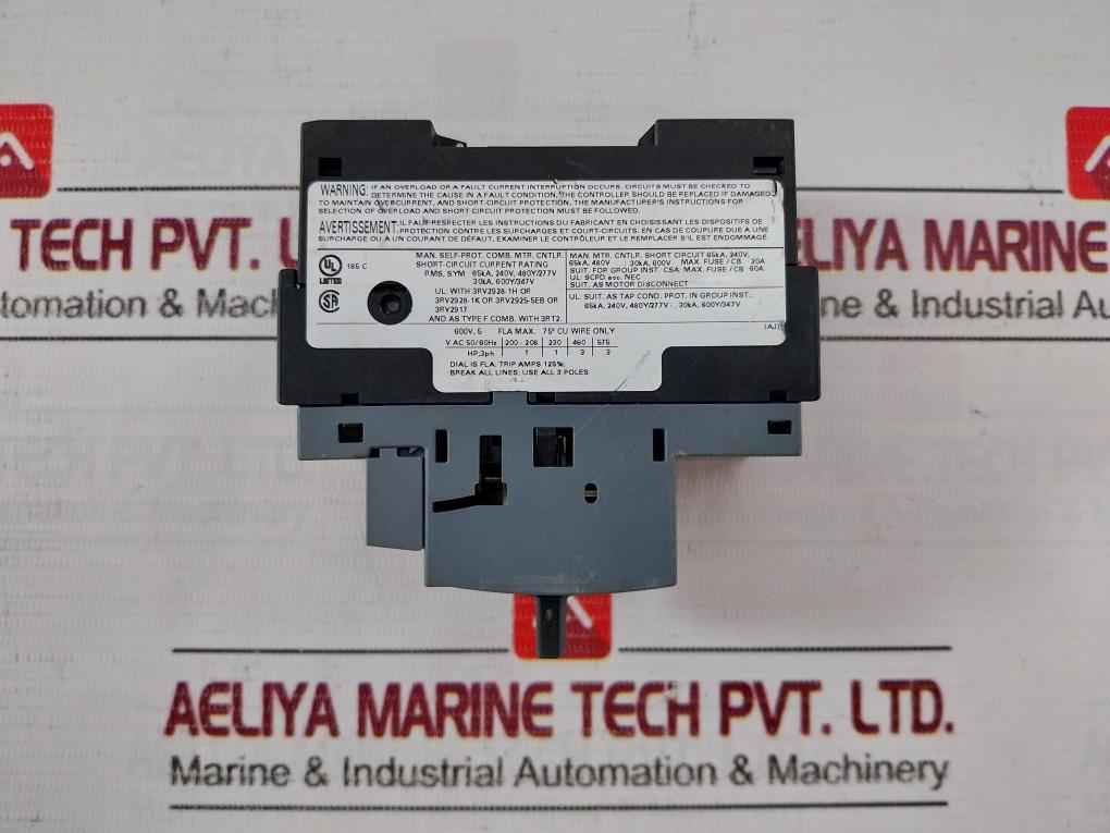 Siemens 3Rv2011-1Fa10 Circuit Breaker -20C Ta 60C 50/60Hz