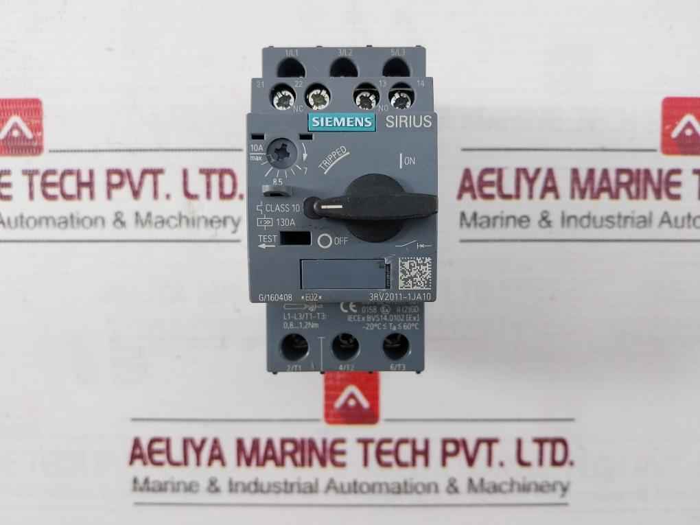 Siemens 3Rv2011-1Ja10 Circuit Breaker 6Kv -20C Ta 60C 50/60Hz