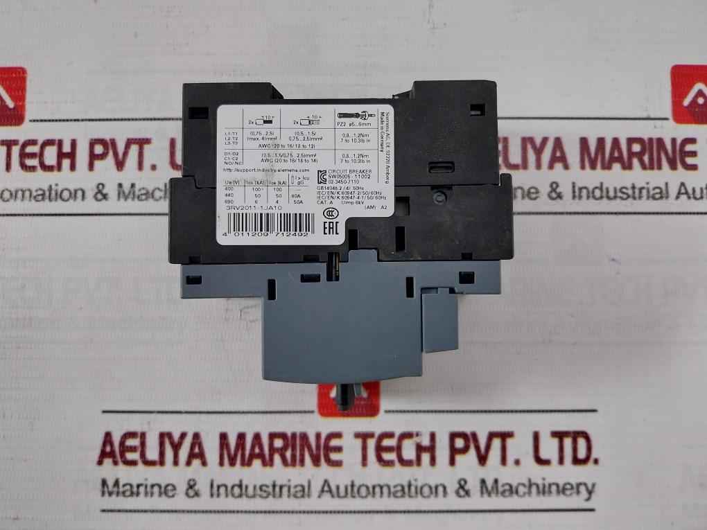 Siemens 3Rv2011-1Ja10 Circuit Breaker 6Kv -20C Ta 60C 50/60Hz